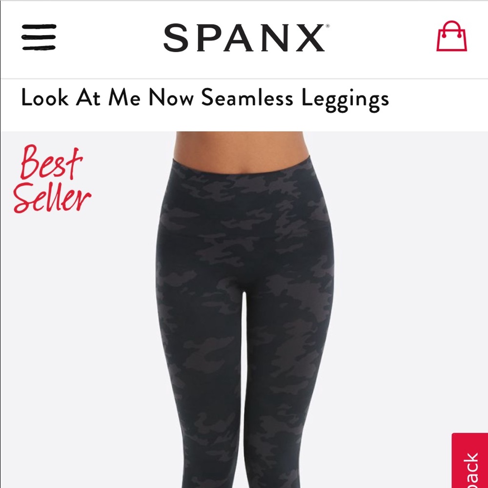 SPANX Seamless, Black Camo Leggings -Size: S